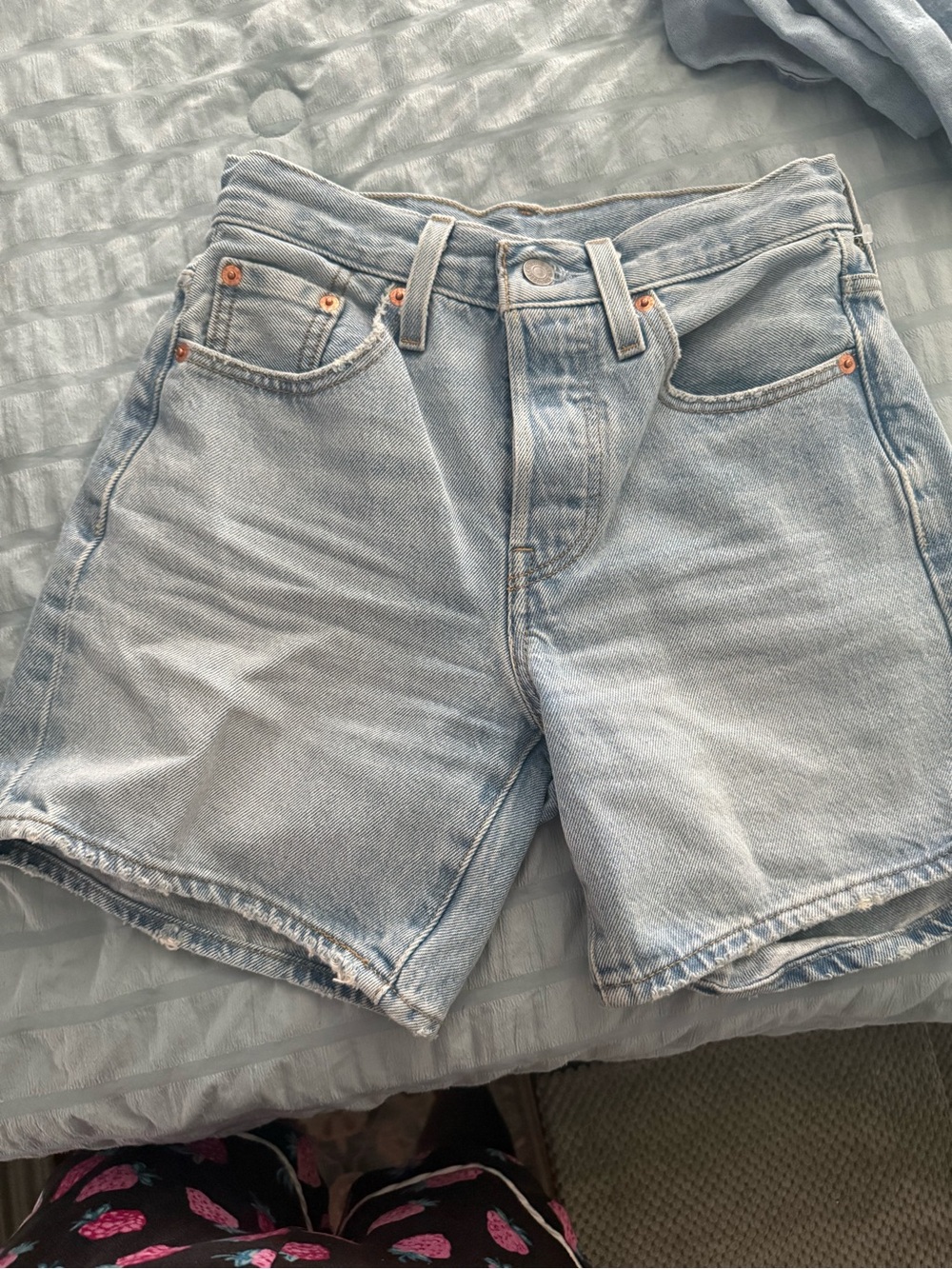 Levi's Light Blue High-Rise Denim Shorts